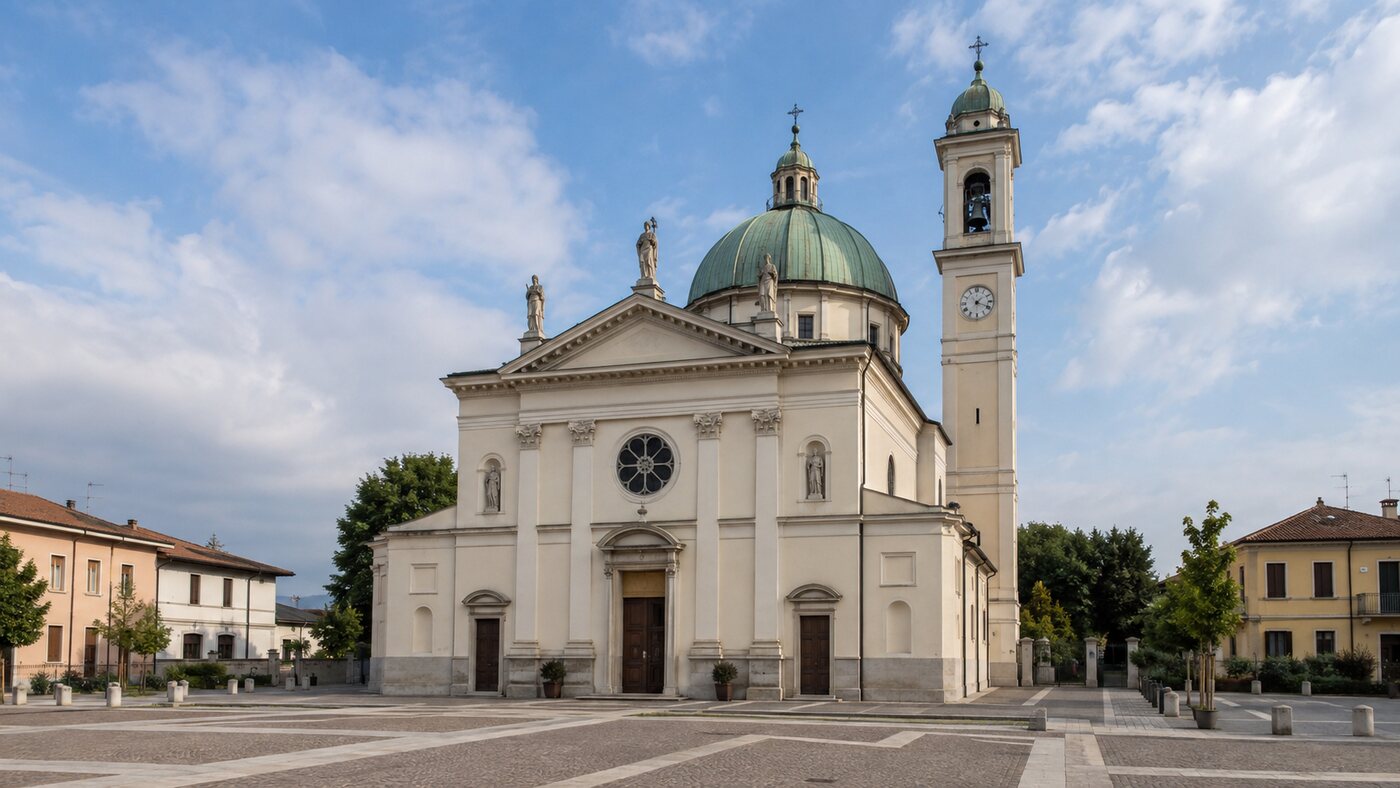 Veduta della chiesa di Sant’Andrea Apostolo a Carugate