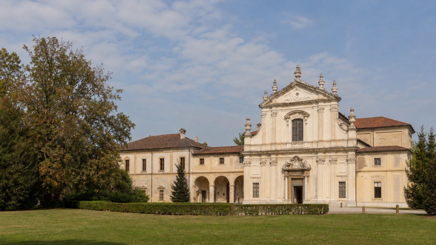 Veduta della Certosa Reale di Collegno e del parco