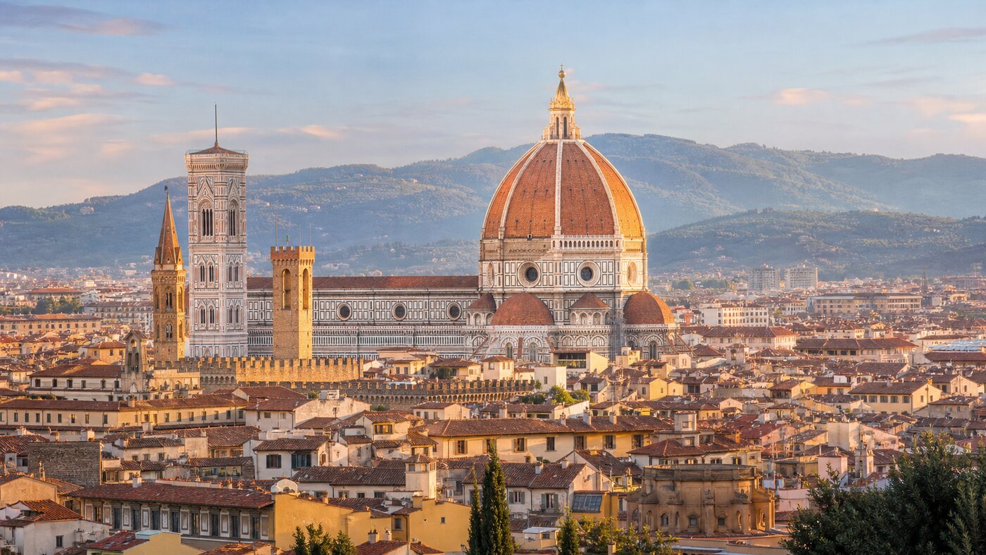Illustrazione editoriale della cupola di Santa Maria del Fiore a Firenze