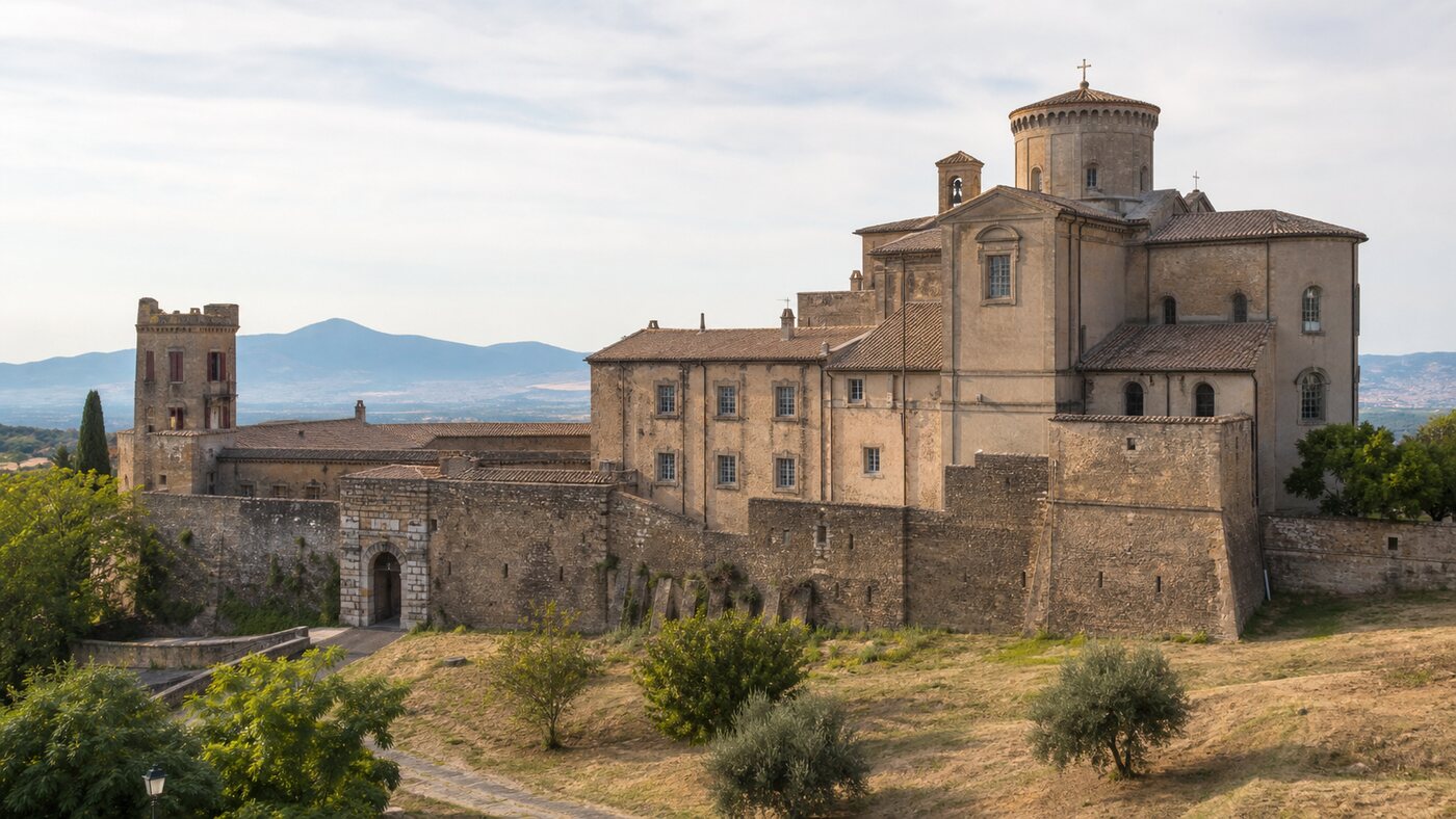 Veduta dell’Abbazia di San Nilo a Grottaferrata