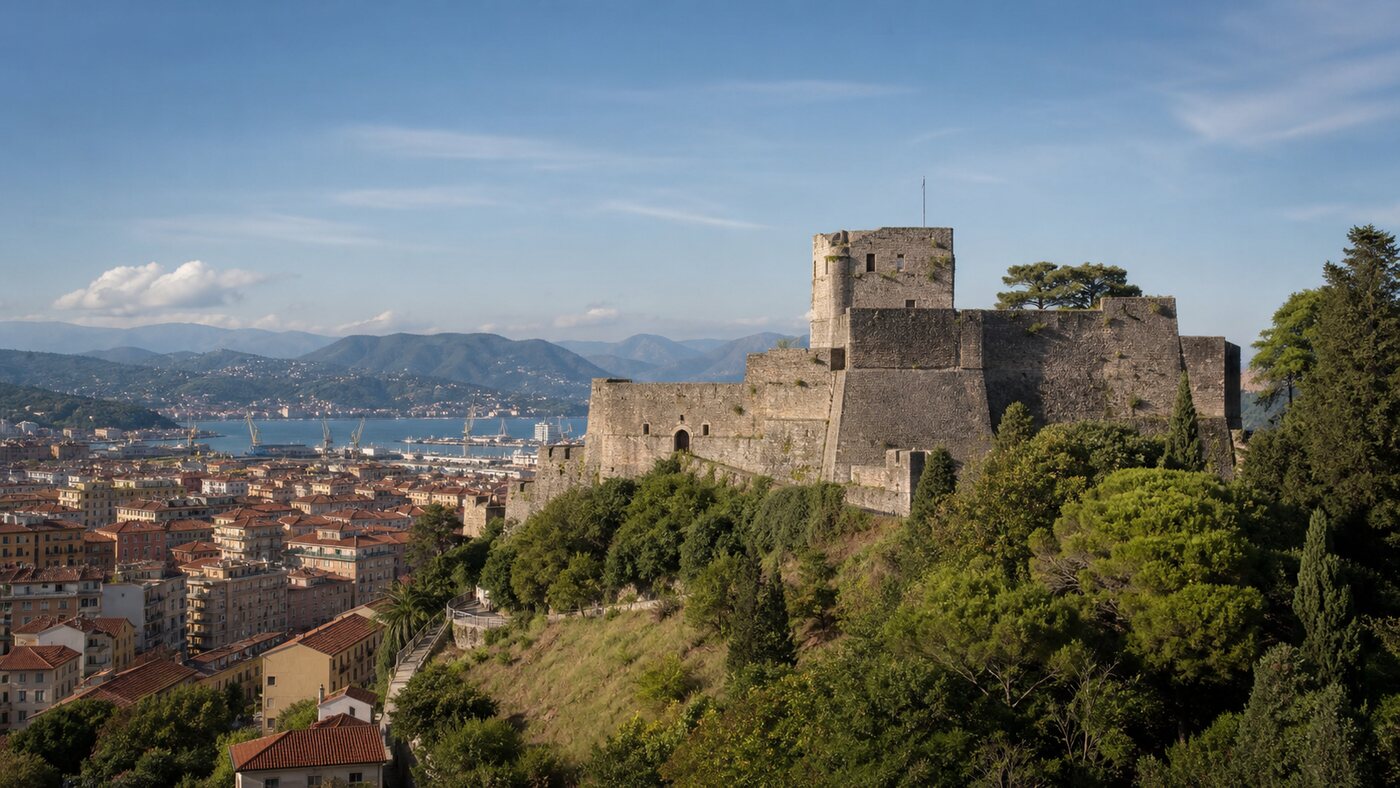 Veduta del Castello di San Giorgio sopra La Spezia