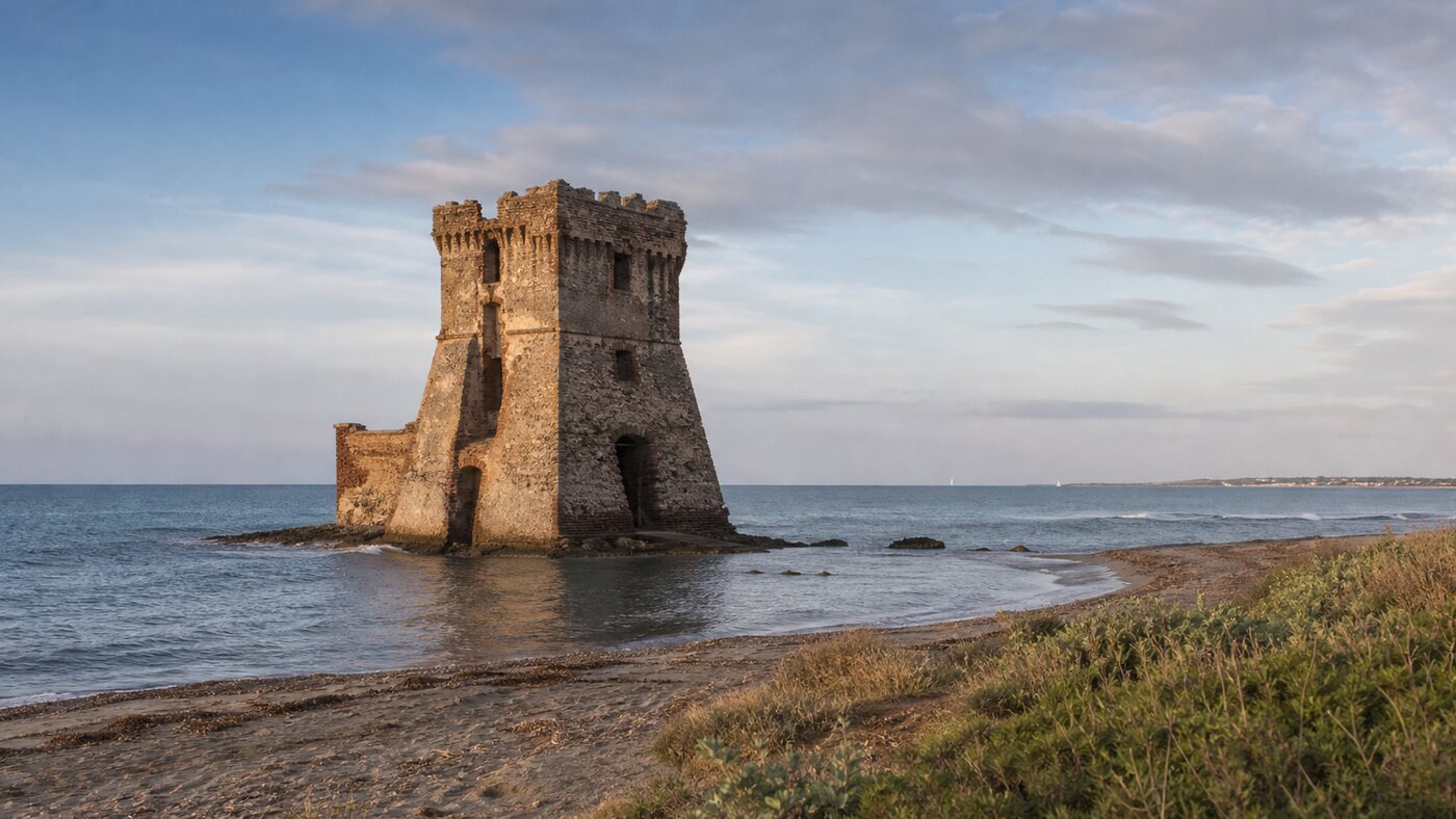 Veduta di Torre Flavia sulla costa di Ladispoli