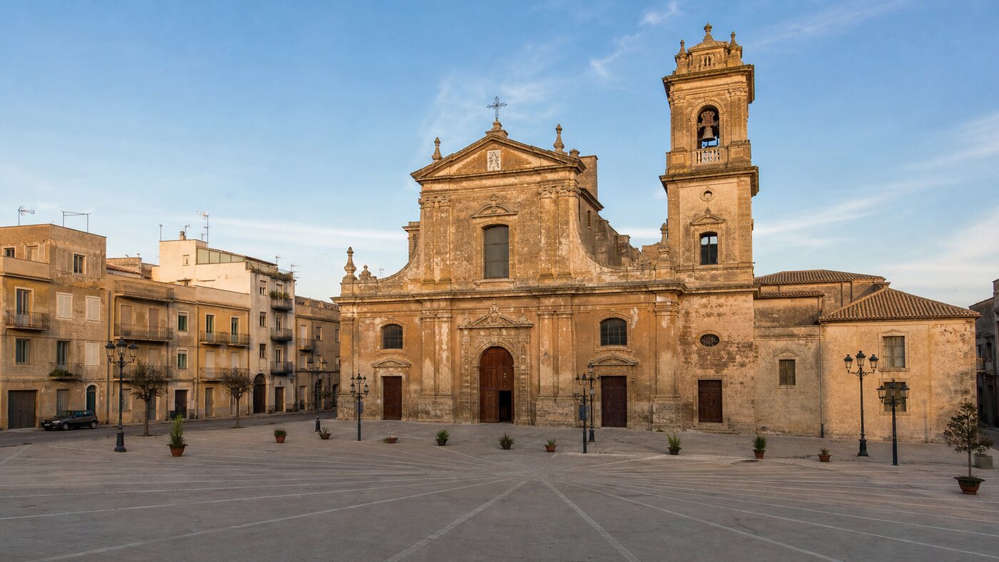 Veduta della Chiesa Madre in Piazza Madrice a San Cataldo