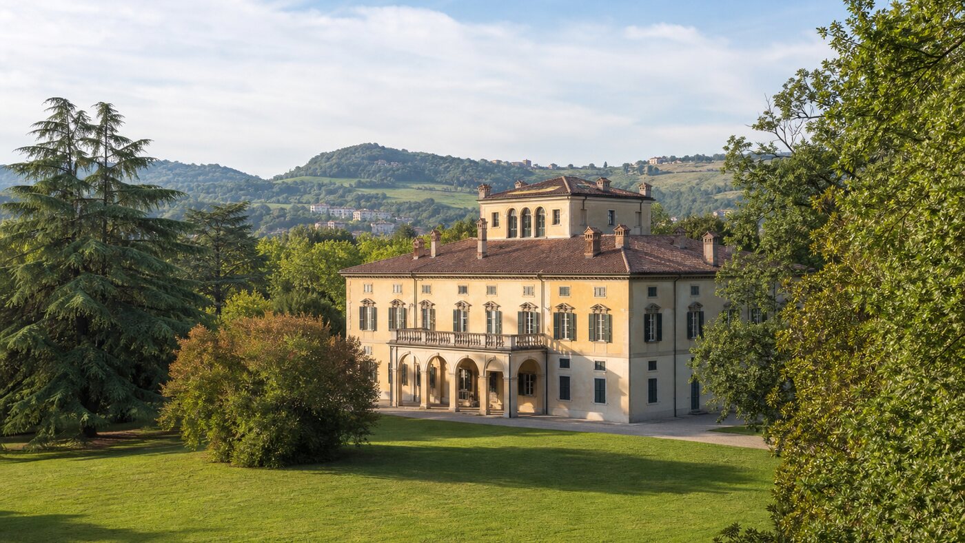 Veduta di Villa Cicogna e del parco a San Lazzaro di Savena