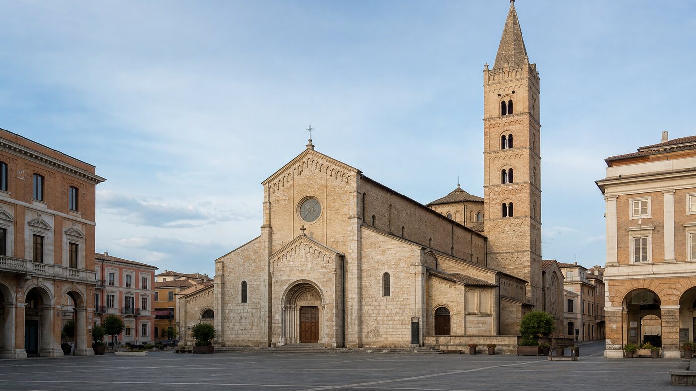 Veduta del Duomo di Teramo in Piazza Martiri della Libertà