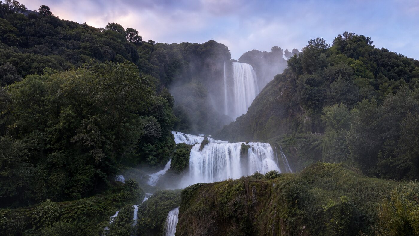 Veduta della Cascata delle Marmore nel territorio di Terni