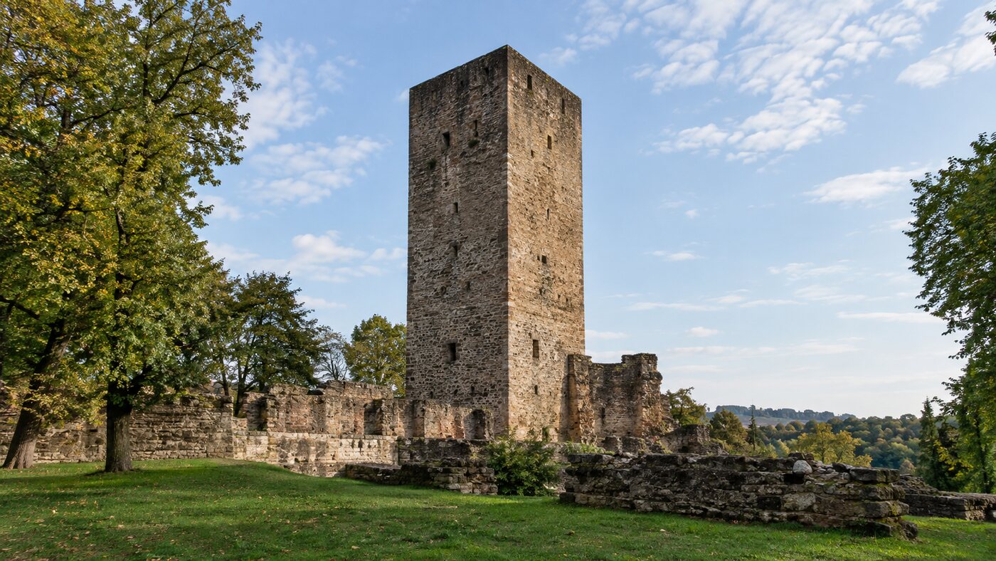 Veduta della torre del Castello Visconteo a Trezzo sull’Adda